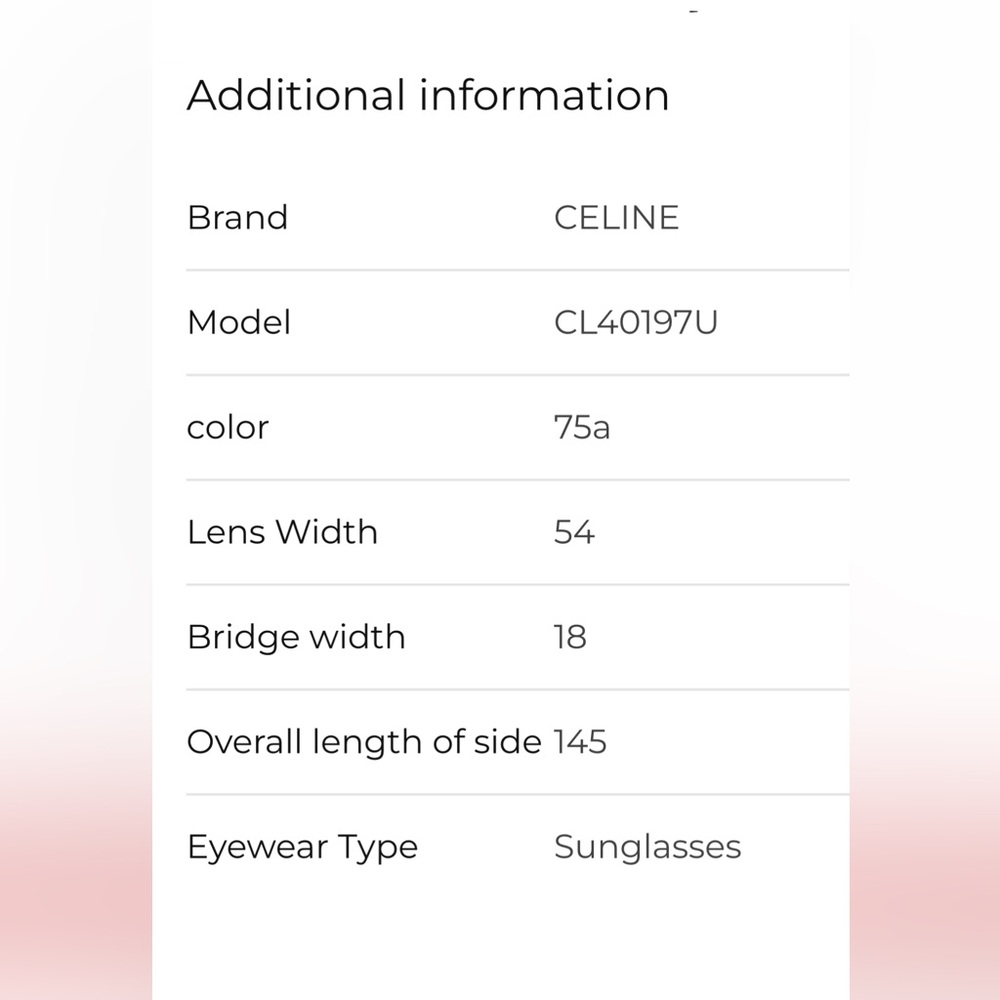 Celine Pink Sunglasses with Celine Carrying Bag - Picture 5 of 9